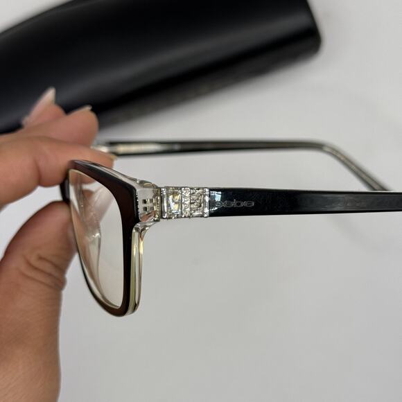 Bebe BB5085 038 Love Sick Jet Crystal Eyeglasses Black Clear Frame with Case - Picture 9 of 16